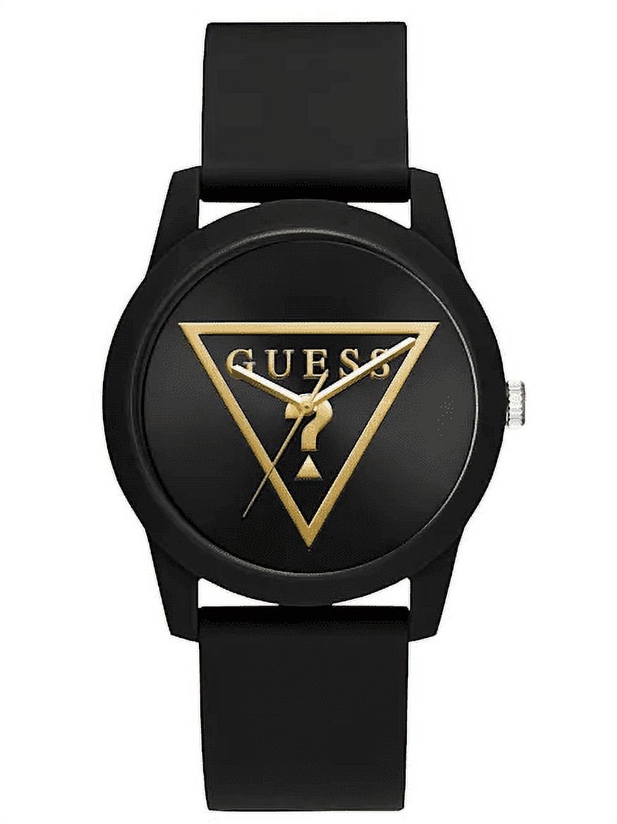 GUESS U1336L3 Gold-Tone and Black Silicone Analog Watch - Walmart.com