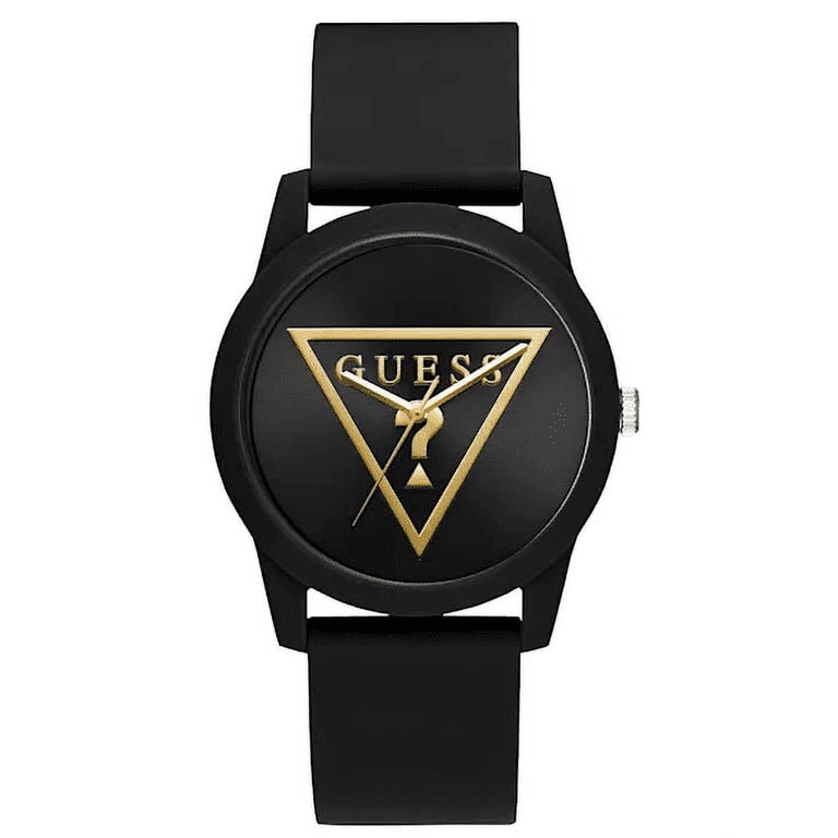 GUESS U1336L3 Gold-Tone and Black Silicone Analog Watch - Walmart.com