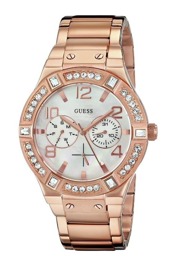 W0290L2,Women's dress,Stainless steel case and bracelet,Rose Gold-Tone,Crystal Accented Bezel,50m WR