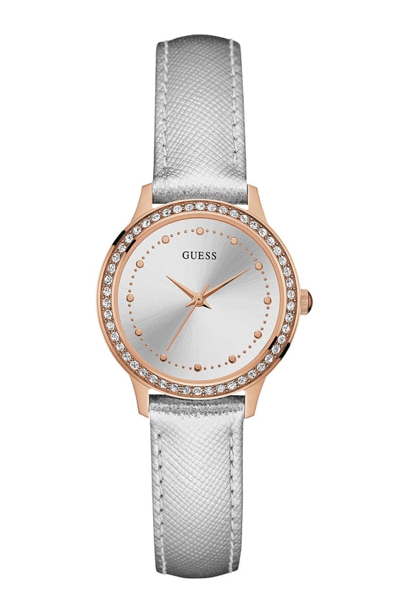W0648L11,Ladies Dress,Stainless Steel,Rose Gold-Tone,leather strap,Crystal Accented Bezel
