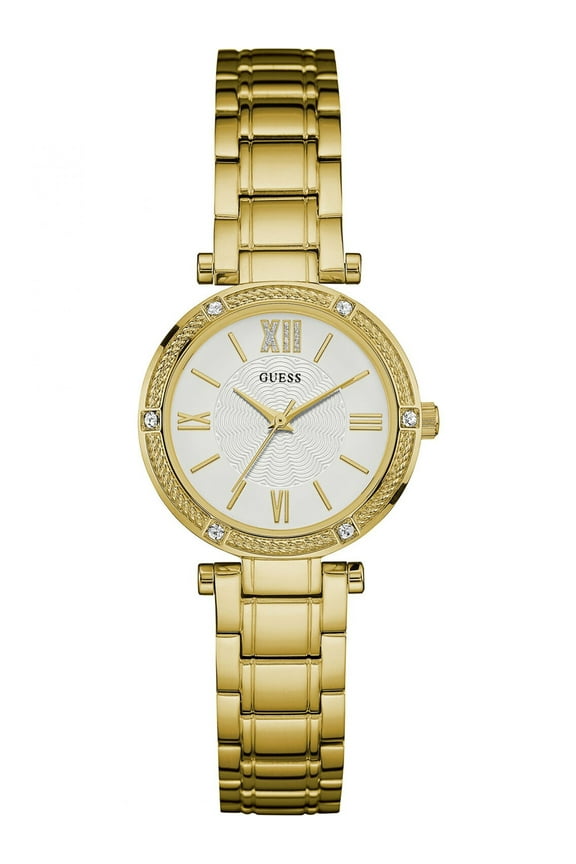 W0767L2,Ladies Dress,Stainless Steel,Yellow Gold-Tone,Crystal Accented Bezel,WR