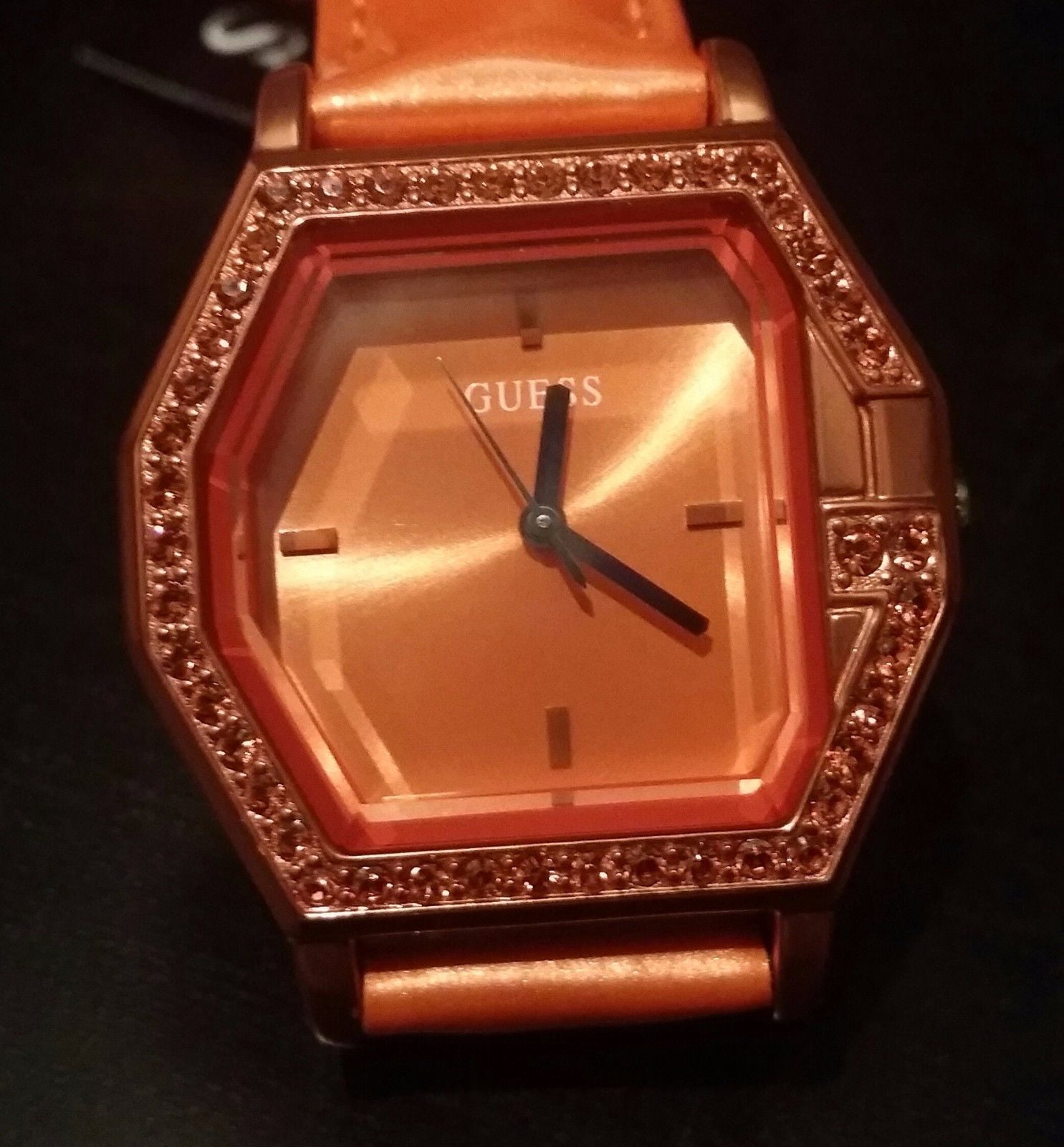 GUESS W80075L2 Coral Orange Patent Leather Crystal Glitz  display picture 1
