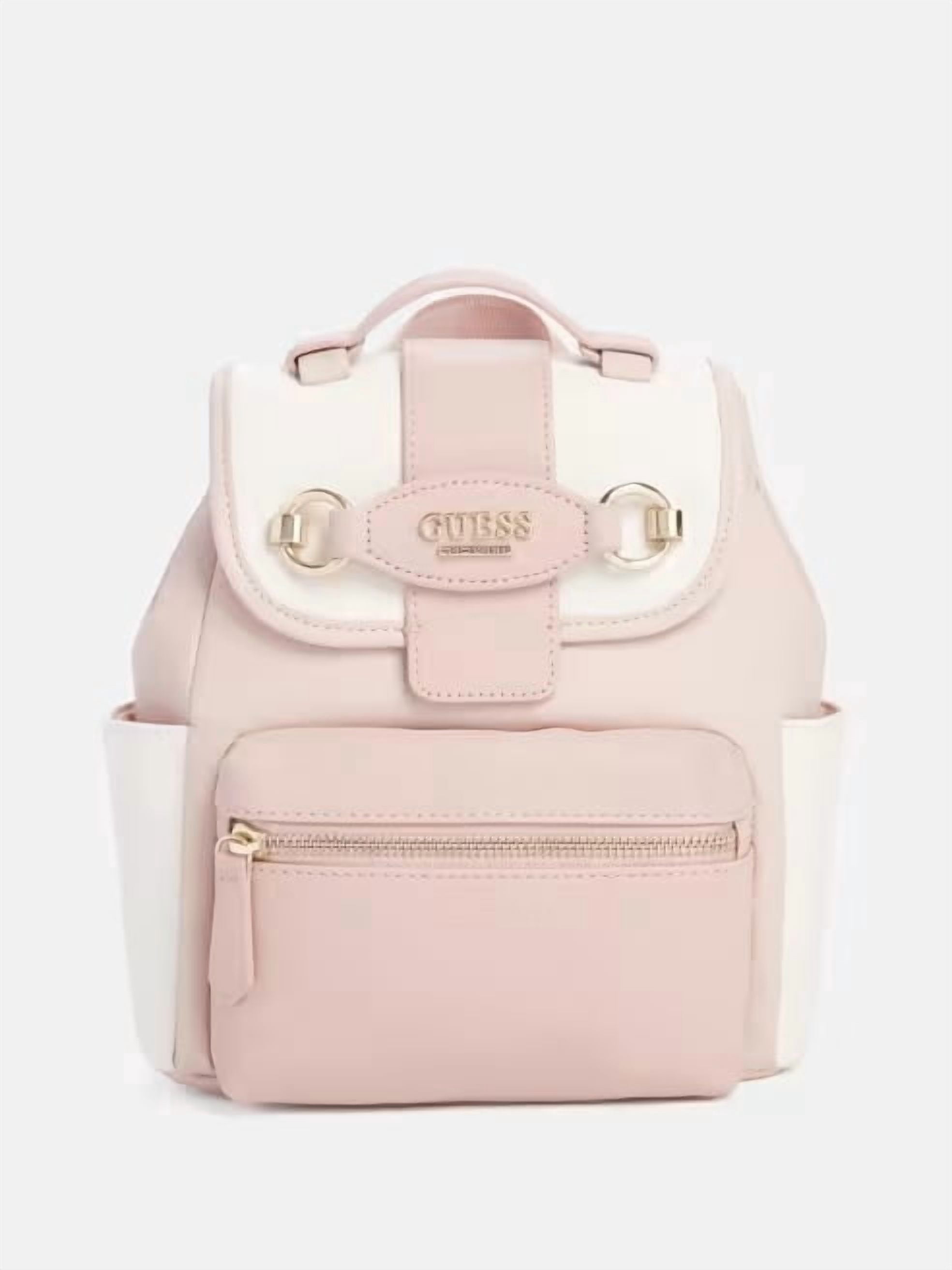 guess kacee mini logo backpack Brown Power Play a tablet pocket for quick access on the go Guess Black Grey Signature Two-Tone