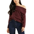 thumbnail image 1 of GUESS Women's Gerri Ribbed Off The Shoulder Sweater Red Size X-Large, 1 of 3