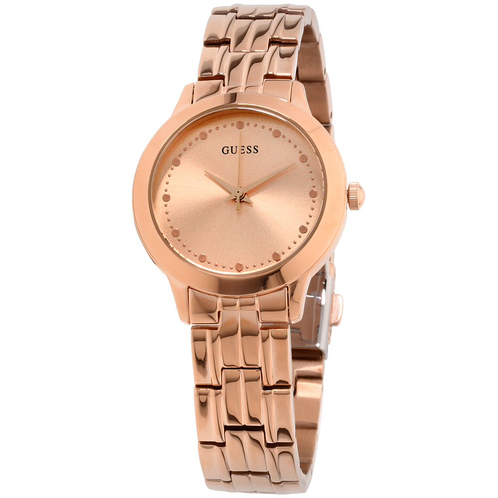 GUESS Rose-Gold Stainless Steel Women\'s Watch Silver and Rose Gold-Tone Analog Watch | GUESS Factory main image 4