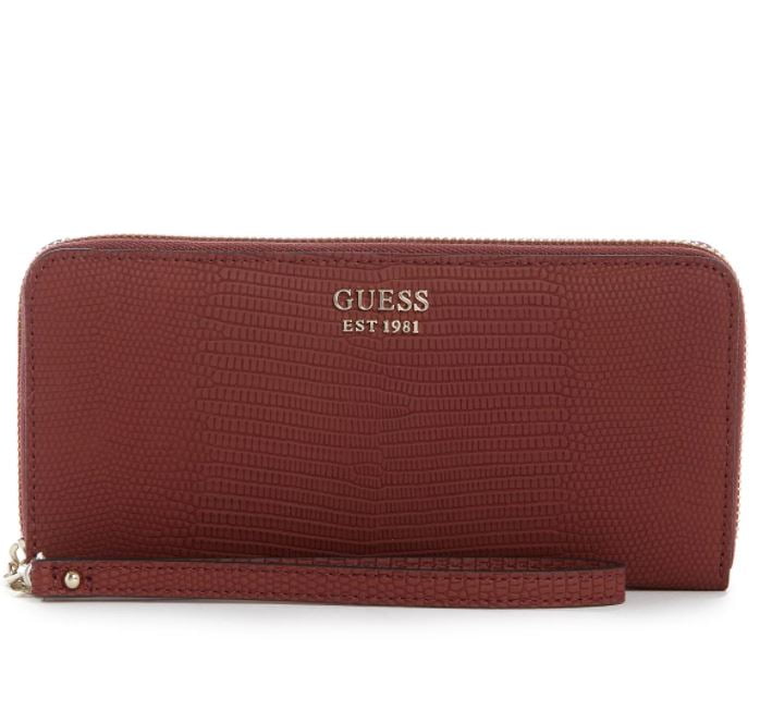GUESS Women's Lyndi Large Zip Around Wallet Brown Size Regular