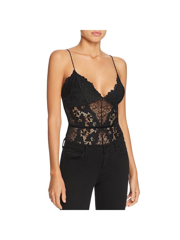 Womens Treon Lace Overlay Sleeveless Bodysuit