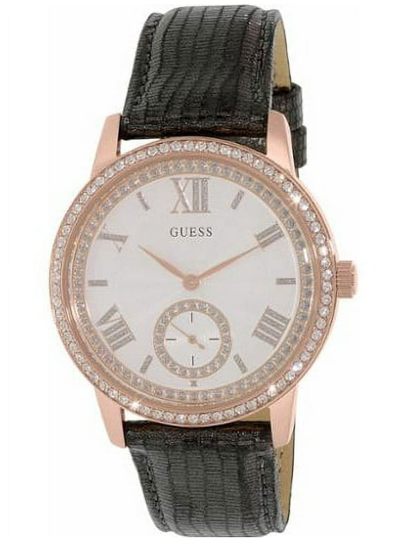 GUESS Women's U0642L3 Classic Grey Watch with Genuine Leather Strap