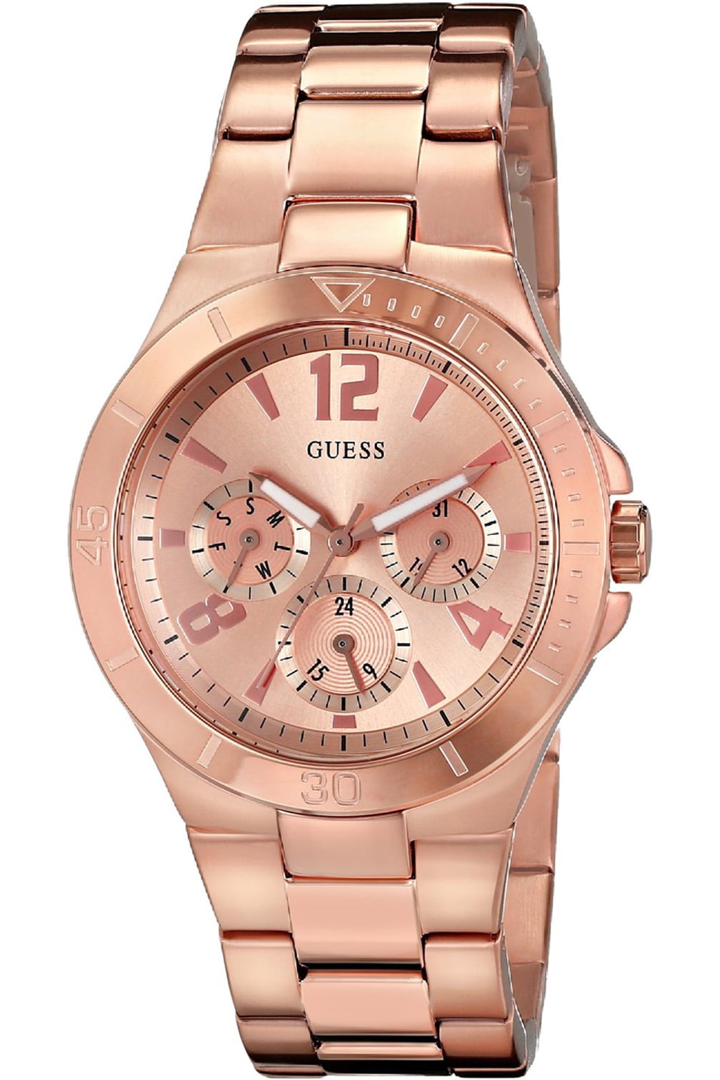 guess rose gold dress Guess W0290L2,Women's dress,Stainless steel case and bracelet,Rose Gold-Tone,Crystal Accented Bezel,50m WR, Size: One size, White