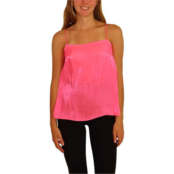 GUESS Womens Amari Liquid Cami Tank Top, Pink, Small