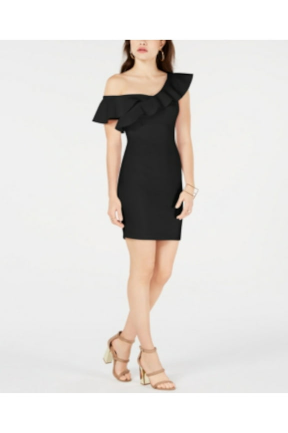 Womens Black Floral Sleeveless Mini Body Con Cocktail Dress Size: S