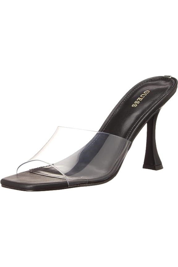 Womens Black Hambree Square Toe Sculpted Heel Slip On Heeled Mules Shoes 9 M