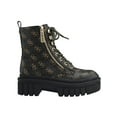 thumbnail image 1 of GUESS Womens Brown Logo Zipper Lug Sole Fearne Round Toe Lace-Up Combat Boots 8.5 M, 1 of 4