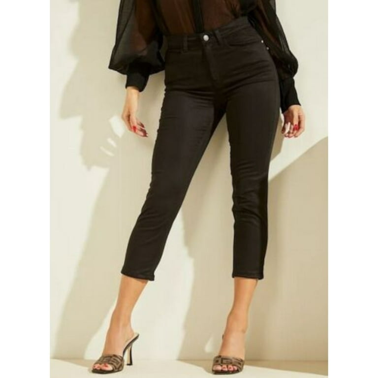 GUESS Womens Black Stretch Pocketed Zippered High-rise Capri Skinny Pants  XS 