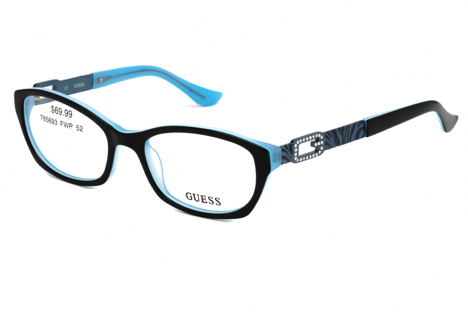 GUESS Womens GU2287 BL Women's Eyeglasses Frames 52-17-135 Blue Black ...