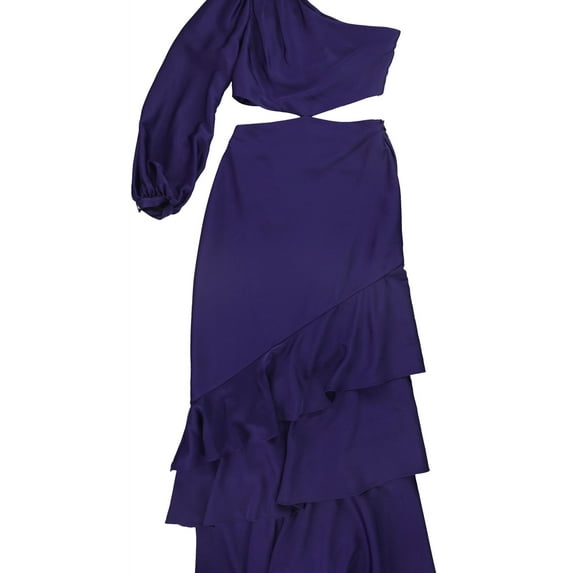 GUESS Womens Jaime Cutout Gown Dress, Purple, 6