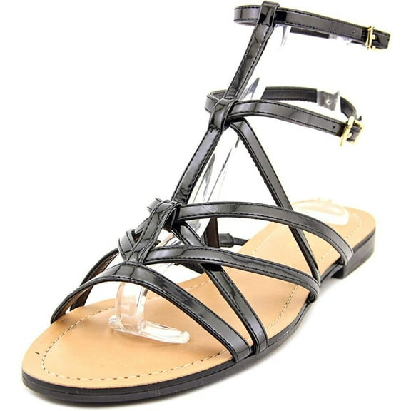 GUESS Womens Mannie Open Toe Casual Flat Sandals, Black, Size 5