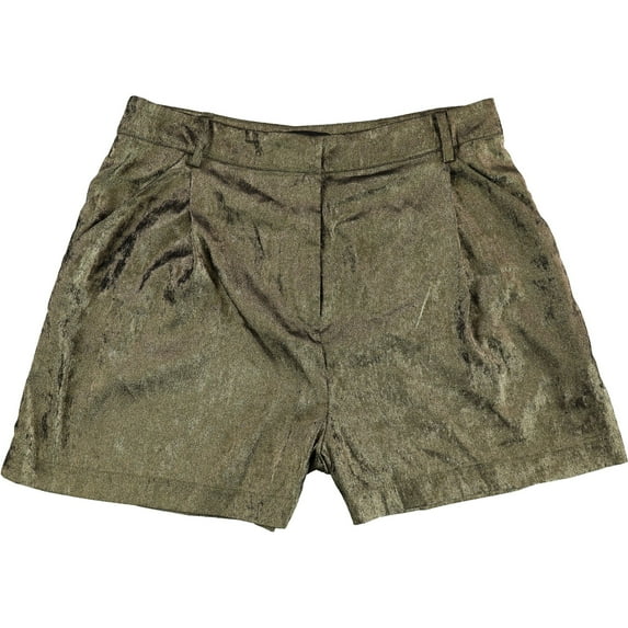 GUESS Womens Metallic Culotte Shorts, Metallic, Large