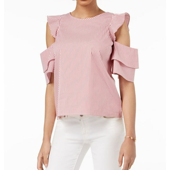 GUESS Womens Metallic Knit Tank Top, Red, XX-Small