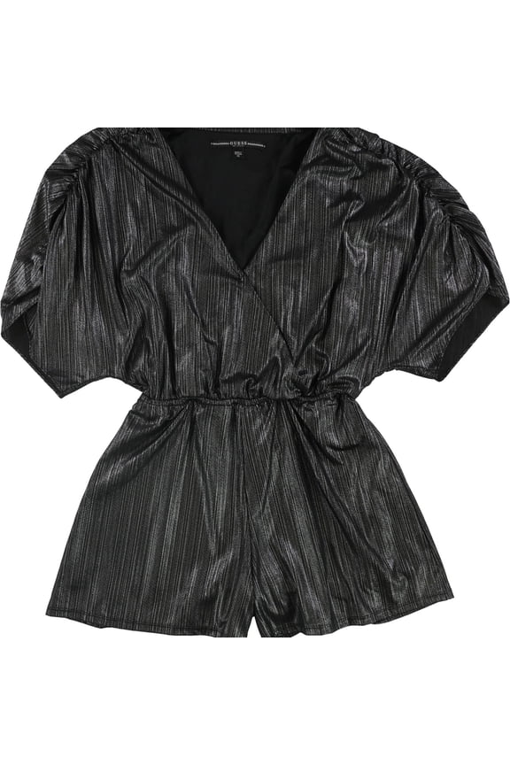 Womens Metallic Romper Jumpsuit, Metallic, Large