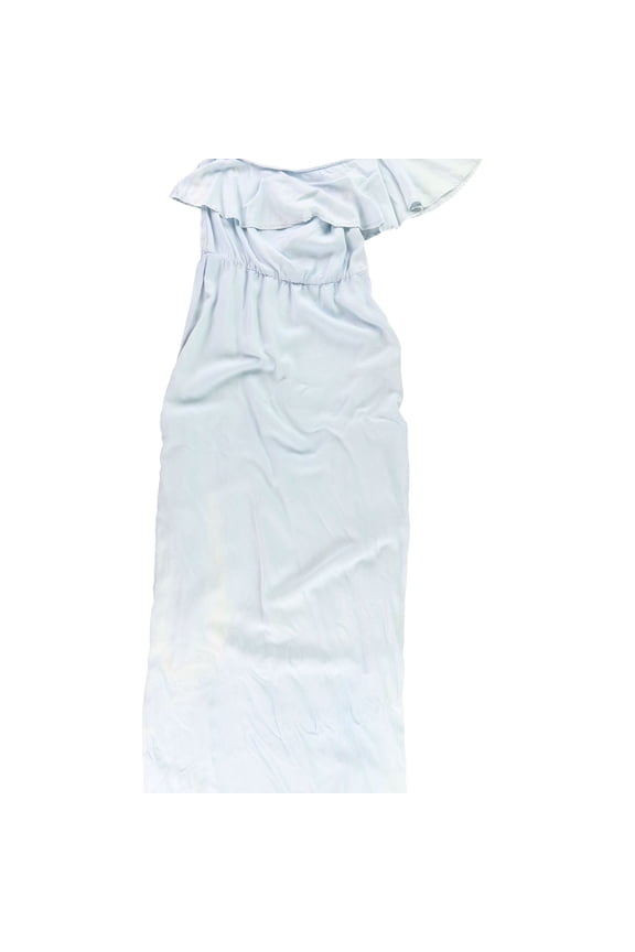 Womens One Shoulder Maxi Dress, Blue, Large