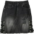 thumbnail image 1 of GUESS Womens Punk Metallic Mini Skirt, Black, 25, 1 of 2