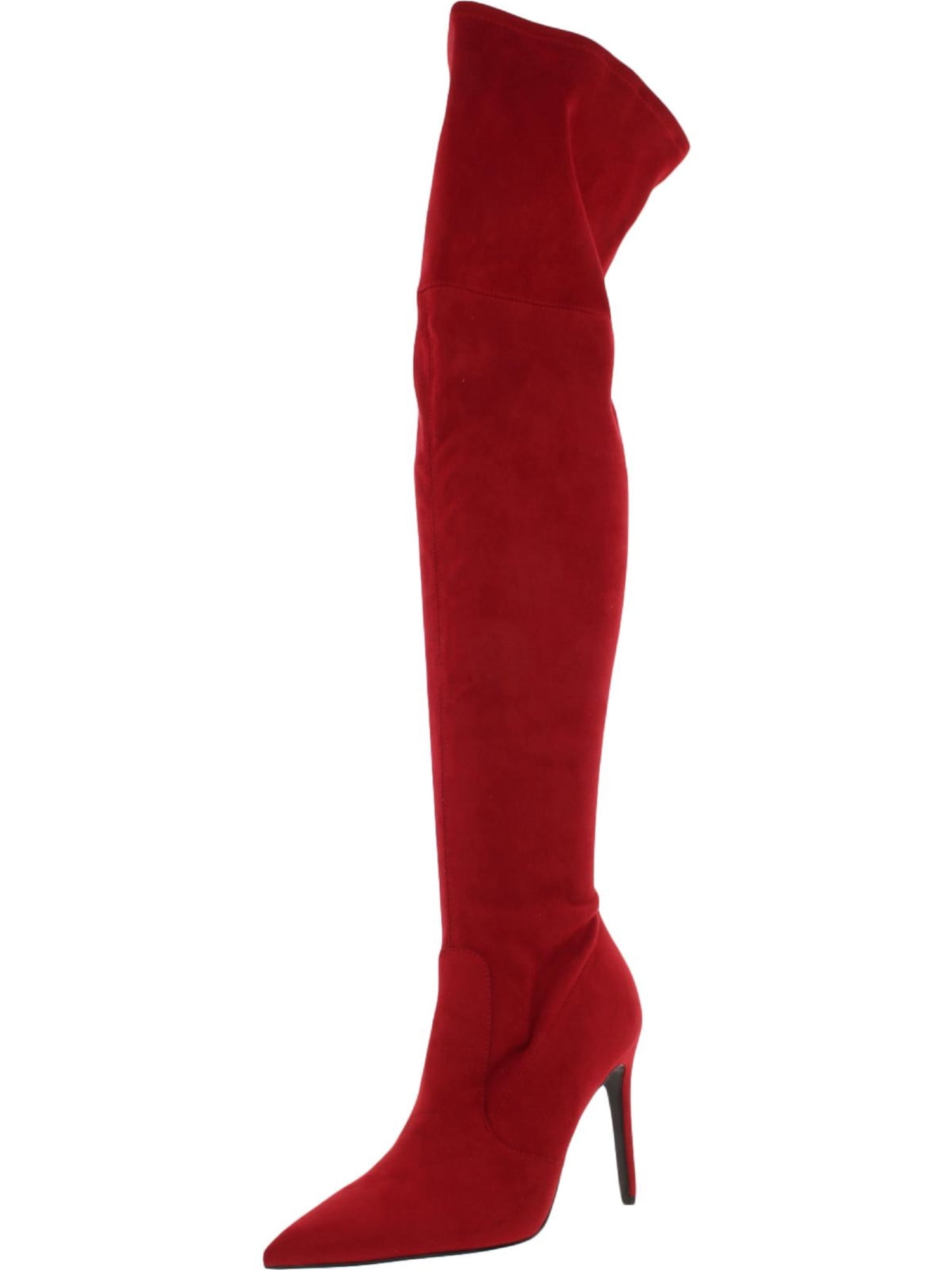 GUESS Womens Red Comfort Stretch Bonis Pointy Toe Stiletto Zip Up Dress Boots 5 M Walmart