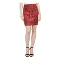 thumbnail image 1 of GUESS Womens Red Zippered Animal Print Mini Pencil Skirt 4, 1 of 4