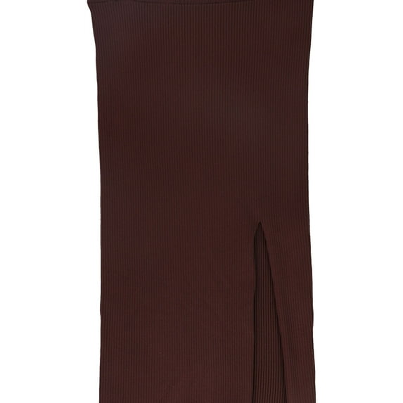 GUESS Womens Ribbed Midi Skirt, Brown, Medium