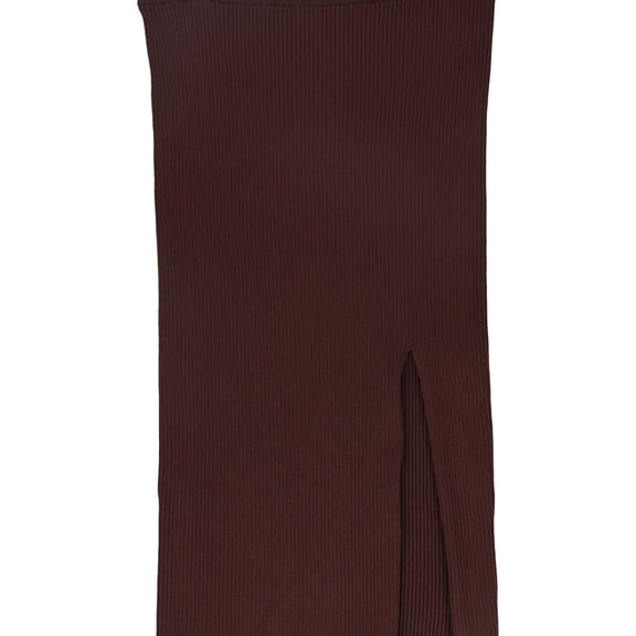 GUESS Womens Ribbed Midi Skirt, Brown, Medium