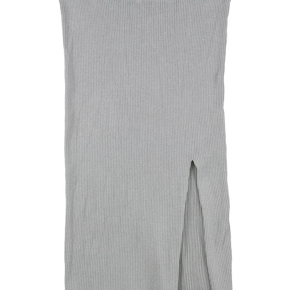 GUESS Womens Ribbed Midi Skirt, Grey, X-Large