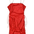 thumbnail image 1 of GUESS Womens Ruched Slip Bodycon Dress, Red, 10, 1 of 2