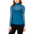 thumbnail image 1 of GUESS Womens Sheer Mesh Pullover Blouse, Blue, Medium, 1 of 2