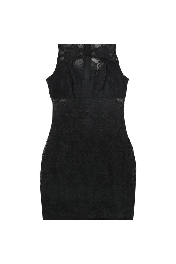 Womens Silvana Lace Mini Bodycon Dress, Black, X-Small