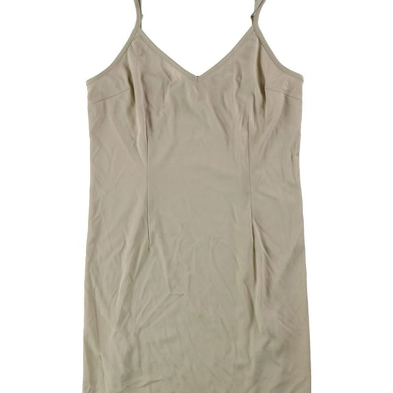 GUESS Womens Solid Slip Dress, Beige, Small