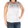 thumbnail image 1 of GUESS Womens White Textured Sleeveless Jewel Neck Handkerchief Top Size: XL, 1 of 2