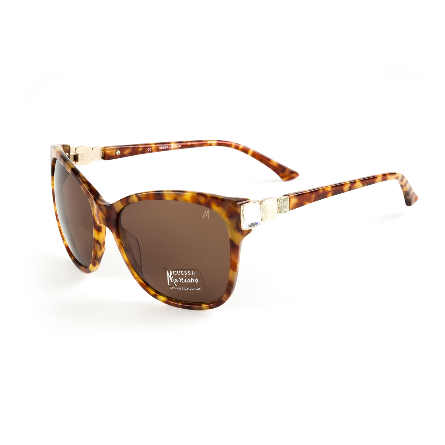 Marciano Oversized Black Sunglasses with Brown Lenses GUESS Brown Plastic Frame Sunglasses for Women for sale | eBay main image 3