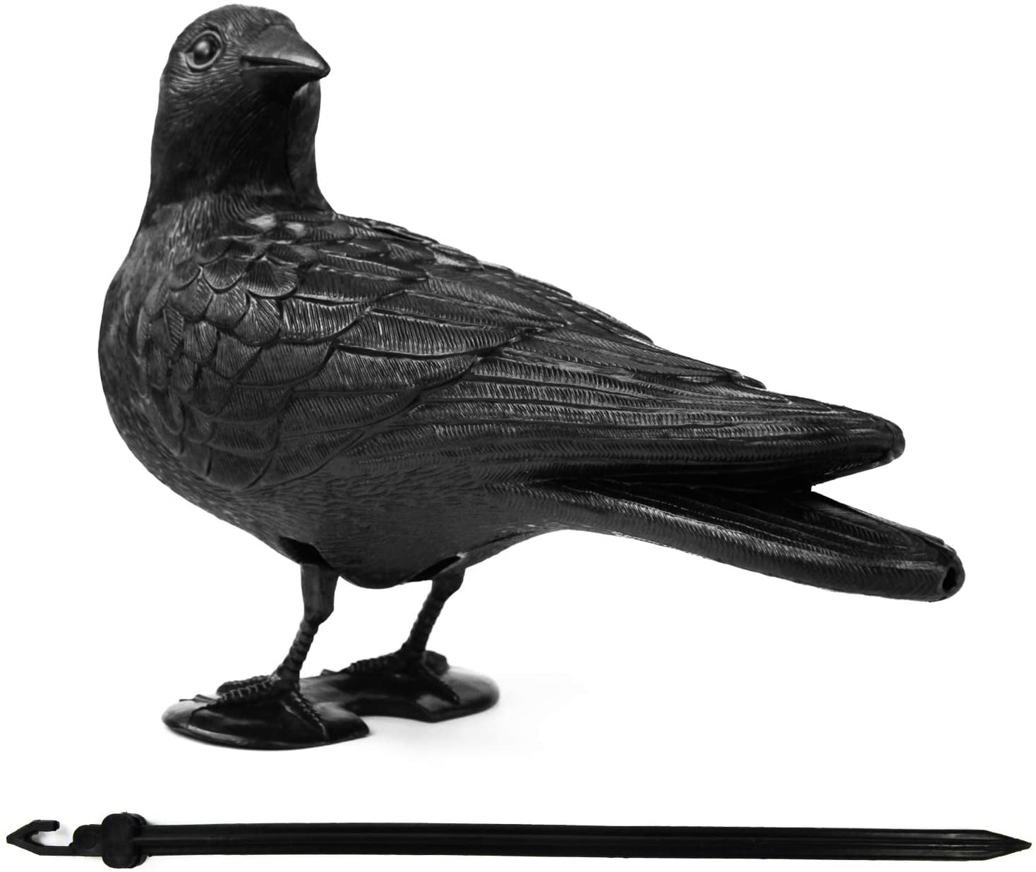 GUGULUZA Crow Decoys Full Body Plastic Crow Decoy for Hunting, Black
