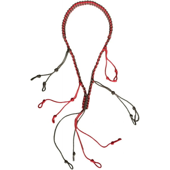 GUGULUZA Duck Call Lanyard with 550LB Paracord Secures 5 Call - Adjustable Loops – Premium Military Grade Nylon Braided Game Call Lanyard for Goose Calls, Predator, Deer or Dog Whistle (Red)