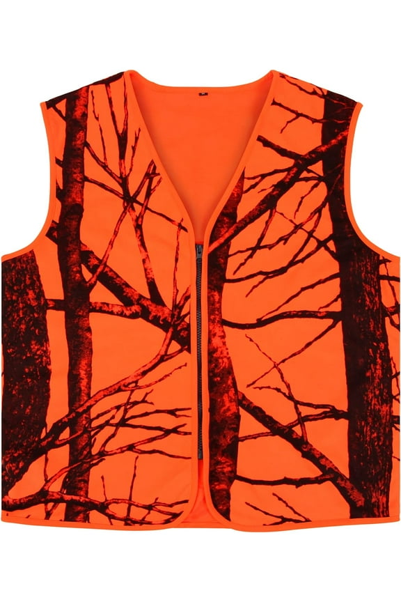 Orange Hunting Vest, Outdoors Deer Hunting Safety Vest for Men & Women Lightweight,Zipper Closure(3XL)