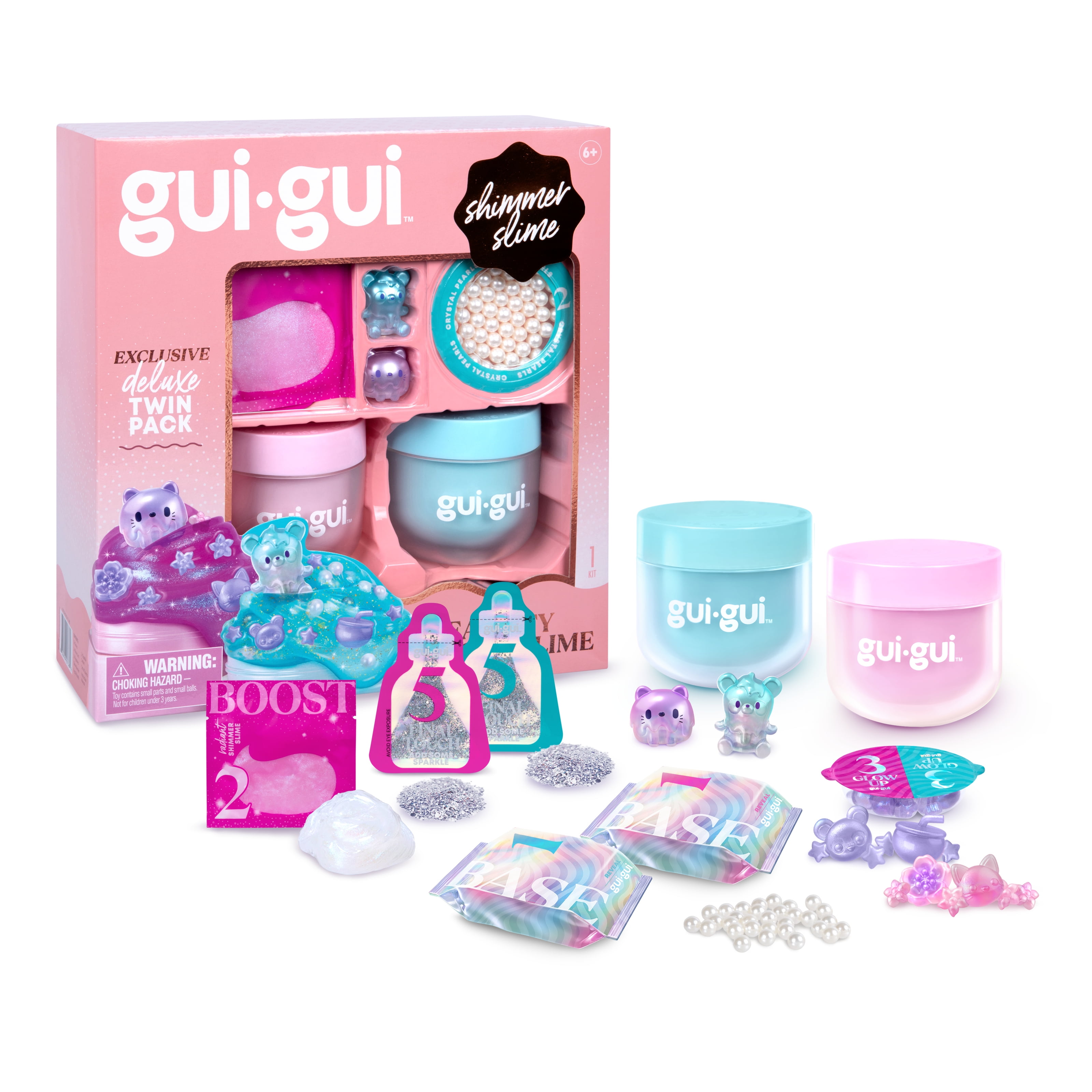 Gui Gui Shimmer Deluxe Duo Pack, 2 Iridescent Slimes, Level up Your Slimes,  Ages 6+