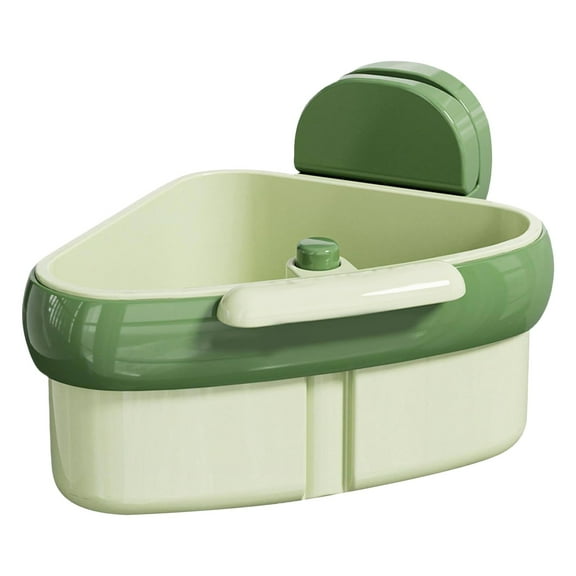 GUIGUI 1 Pack Suction Cup Sink Corner Rack, Corner sink strainer, Food waste catcher for sink Corner Sink Strainer for Food Waste (Green)