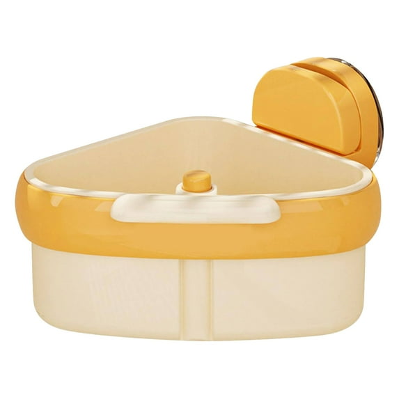 GUIGUI 1 Pack Suction Cup Sink Corner Rack, Corner sink strainer, Food waste catcher for sink Corner Sink Strainer for Food Waste (Yellow)