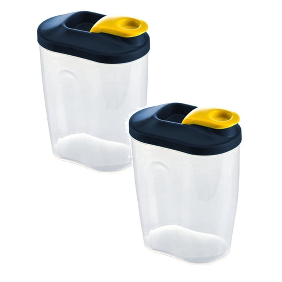 GUIGUI 2 Pack Cereal Containers Dispenser, Airtight Food Storage Containers with Pour Spout, Plastic Food Cereal Containers for Cereal Rice Flour Sugar (Clear)