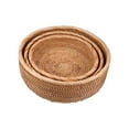 thumbnail image 1 of GUIGUI 3 Pack Round Keys Basket, Rattan Fruit Bowl, Vintage Hand-woven Wicker Fruit Serving Baskets Bowls for Candy, Snack, Keys, Kitchen Countertop (3Pcs), 1 of 6