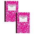 thumbnail image 1 of GUIGUI Composition&nbsp;notebook&nbsp;wide&nbsp;ruled 2 Pack 200 Pages (100 Sheets) 9-3/4x7-1/2 Hard Cover Composition Books Wide Ruled Paper for Work Office (Hot Pink), 1 of 8