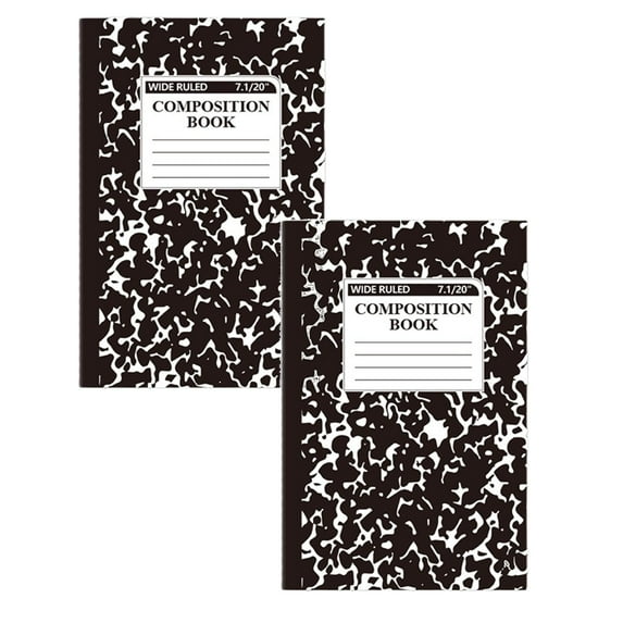 GUIGUI Composition notebook wide ruled 2 Pack 200 Pages (100 Sheets) 9-3/4x7-1/2 Hard Cover Composition Books Wide Ruled Paper for Work Office (Hot Pink)