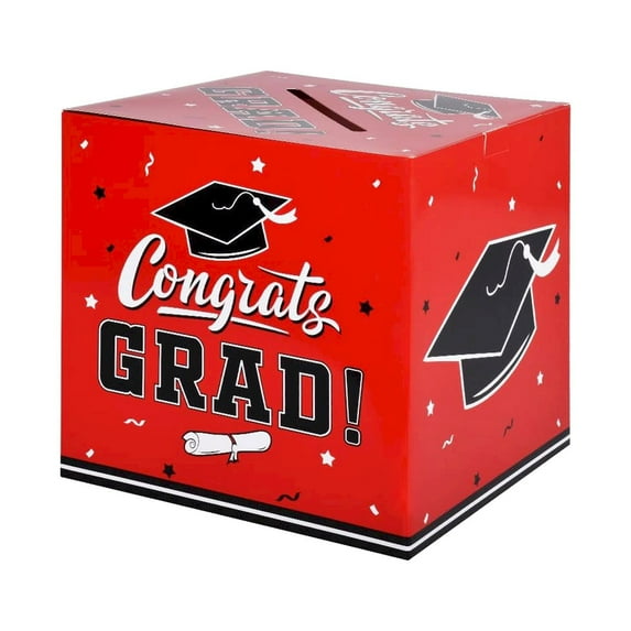 GUIGUI Graduation Card Box, 2025 Glitter Congrats Graduation Party Decorations 8.9 Inch Graduation Money Card Boxes Holder Graduation Gift Grad Parties
