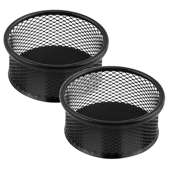GUIGUI Paper Clip Holder, Stackable PaperClip Organizer for Desk, 2 Pack Metal Mesh Paper Clip Holders, Desk dispensers for Office Binder Box, Black