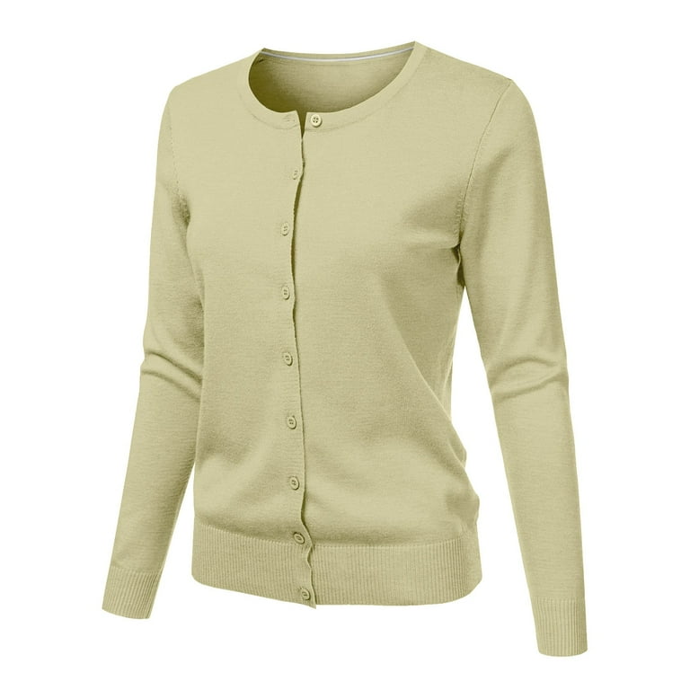 Long Sleeved Solid Color Knit Cardigan Long Sleeved Solid Color Knit Cardigan